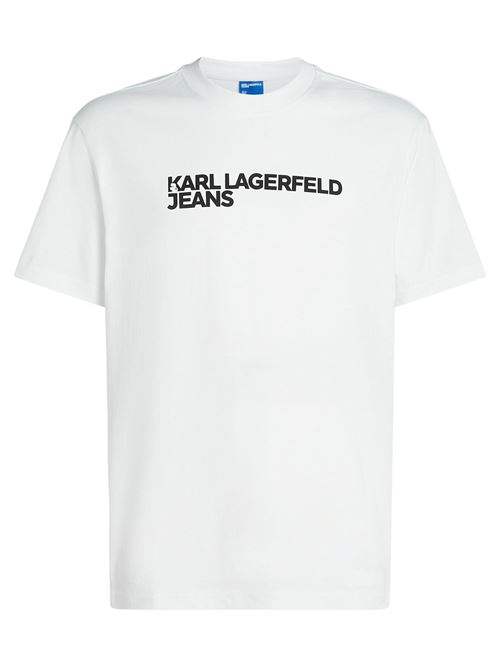 T-shirt uomo bianca in cotone Karl Lagerfeld jeans | A1M17002100